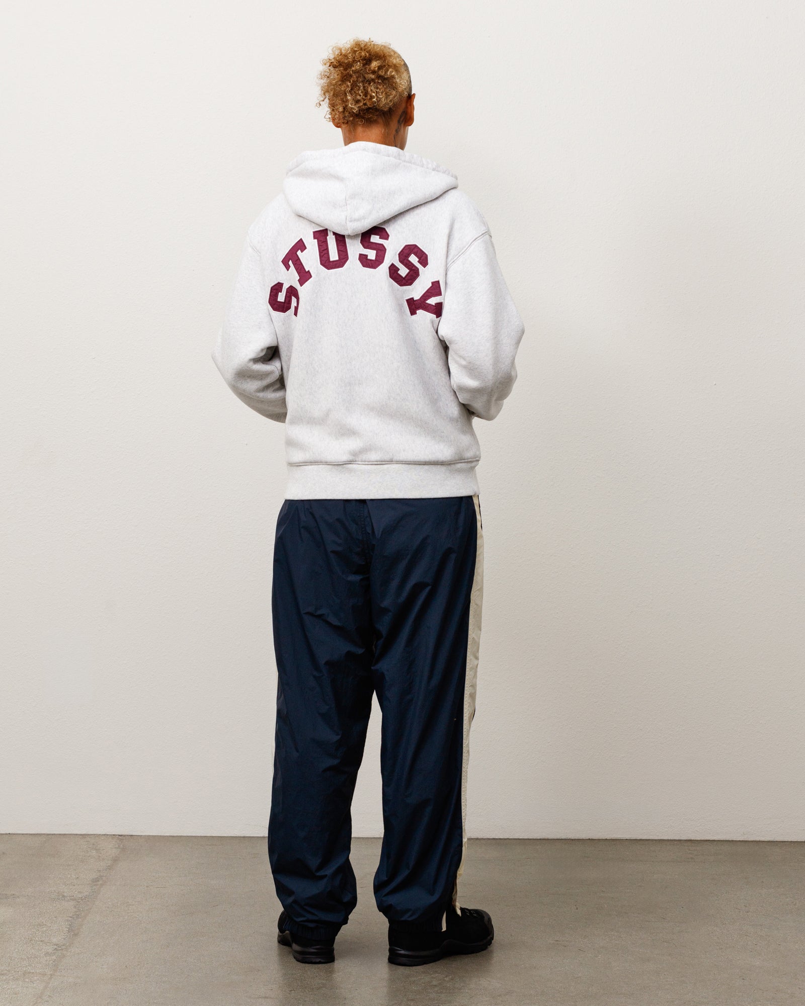 Double Faced Zip Hood Unisex Long Sleeve In Ash Heather