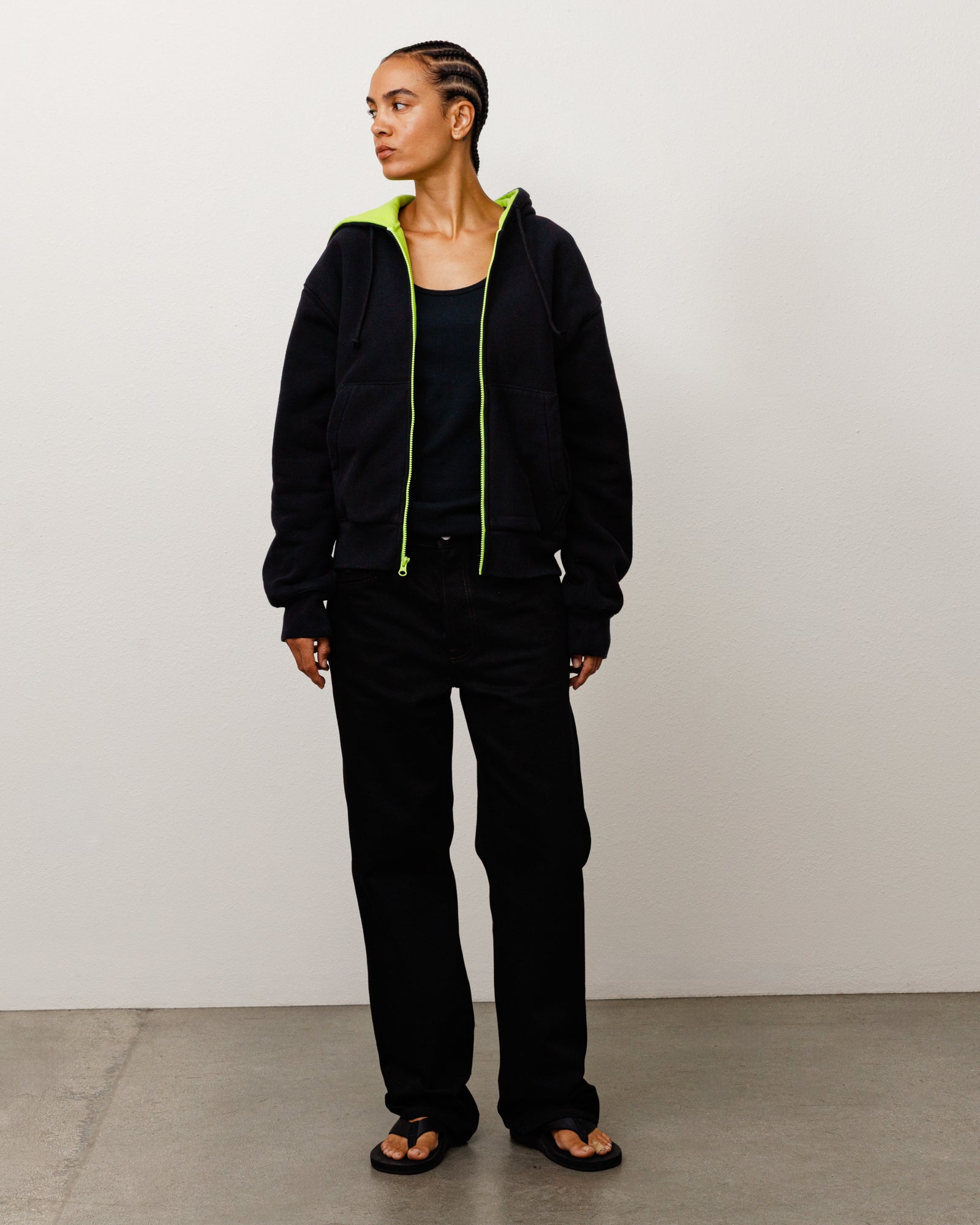 Double Faced Zip Hoodie - Black | Zip-up Fleece | Stüssy
