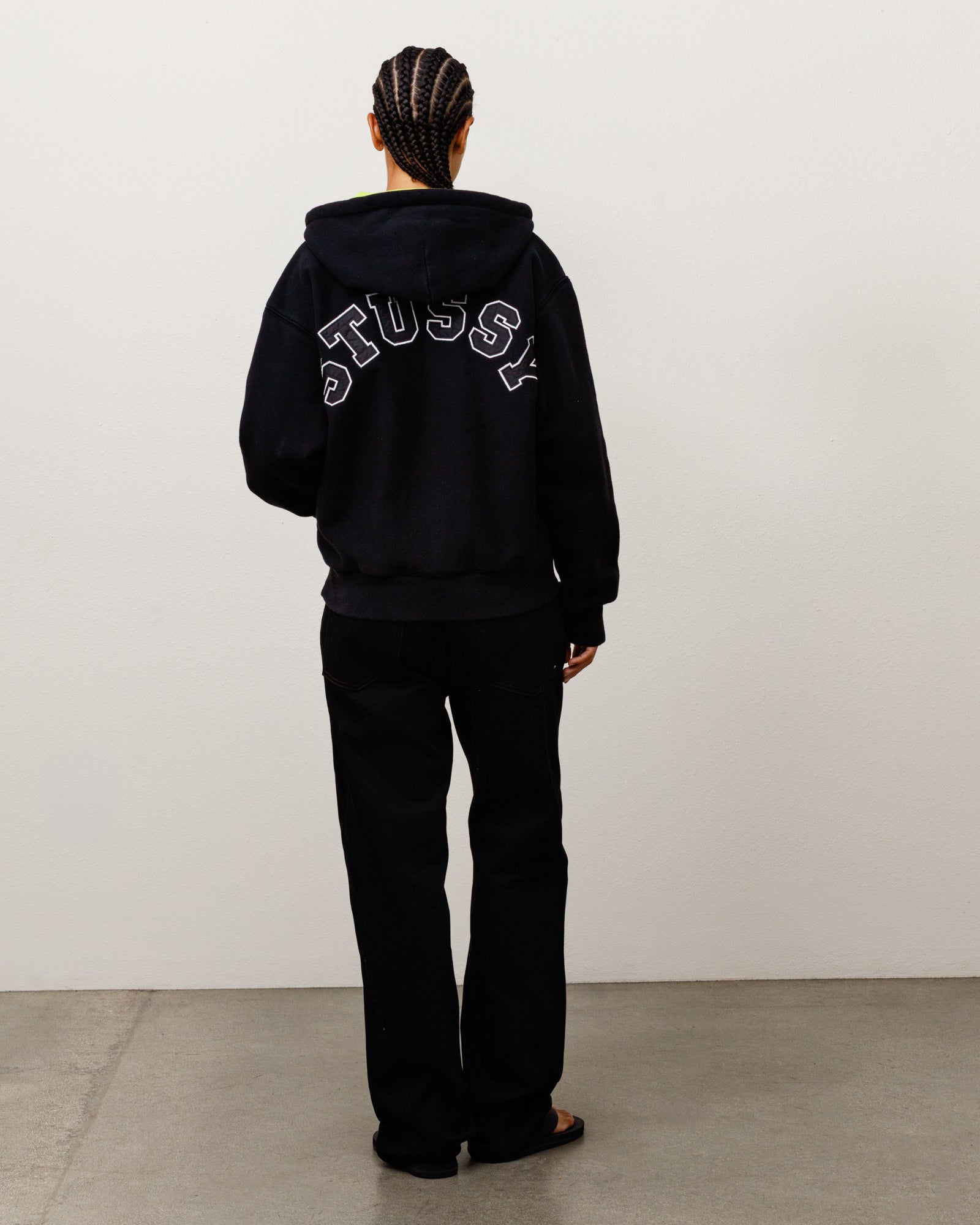 Double Faced Zip Hoodie - Black | Zip-up Fleece | Stüssy