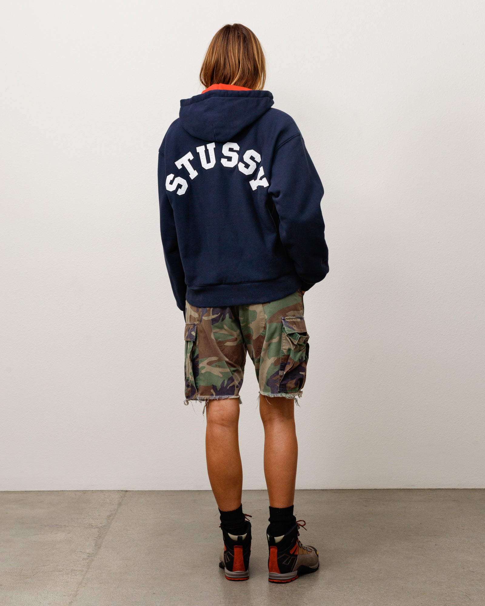 Double Faced Zip Hoodie - Navy | Zip-up Fleece | Stüssy
