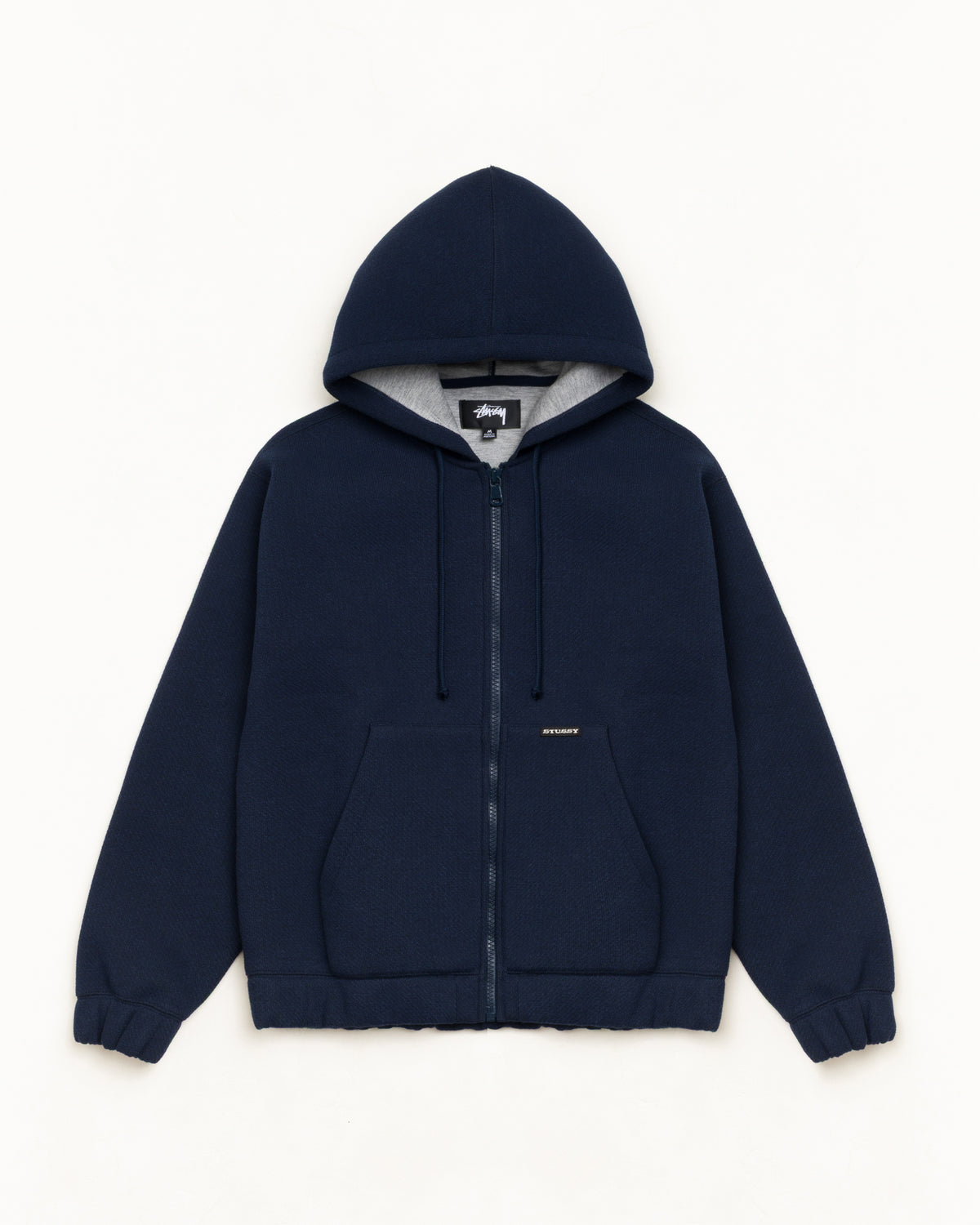 Bonded Jersey Zip Hood Unisex Long Sleeve In Navy