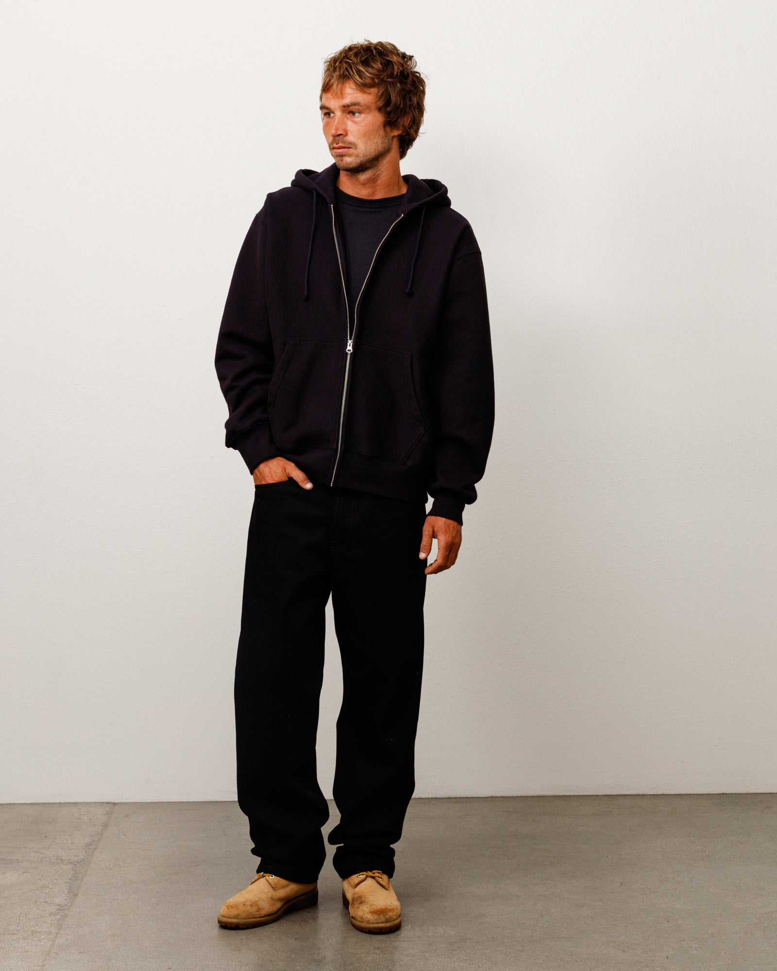 Fleece Zip Hoodie - Black | Zip-up Fleece | Stüssy