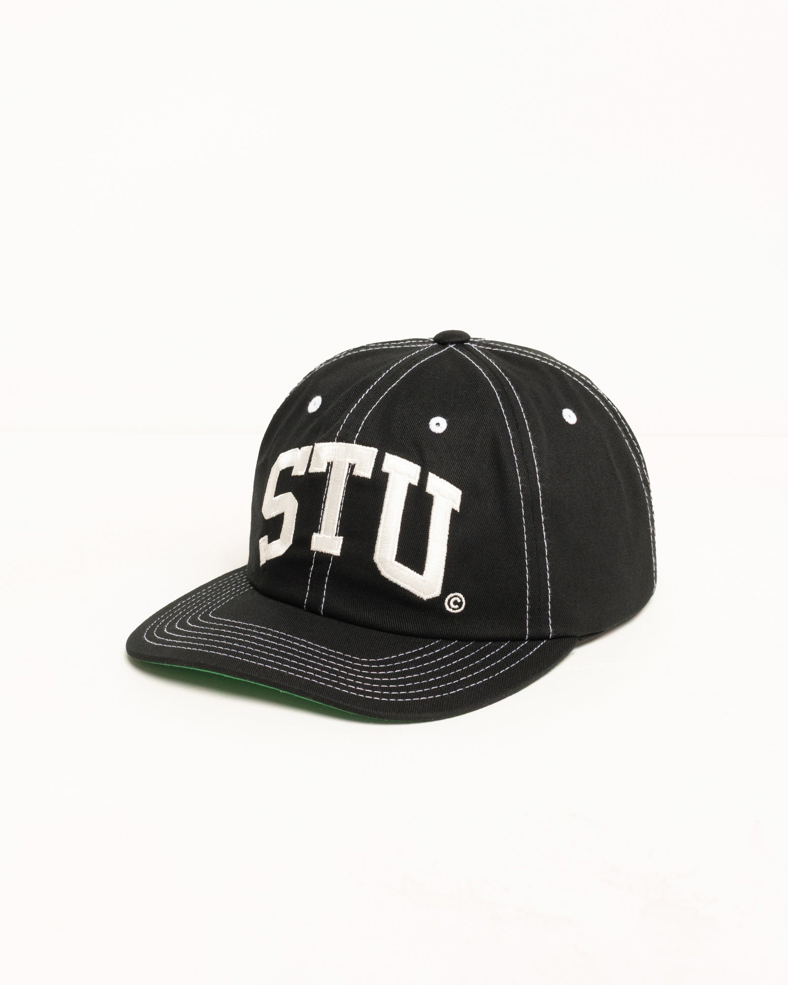 Mid-Depth Stu Arch Strapback – True Black | Headwear | Stüssy