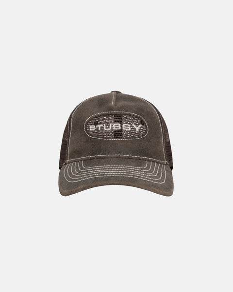 LOW PRO TRUCKER CUT-OUT LEATHER SNAPBACK