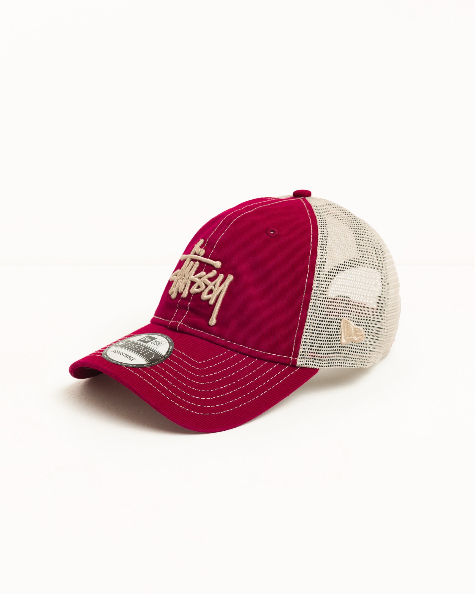 9TWENTY Washed Basic Trucker - Cardinal | Headwear | Stüssy