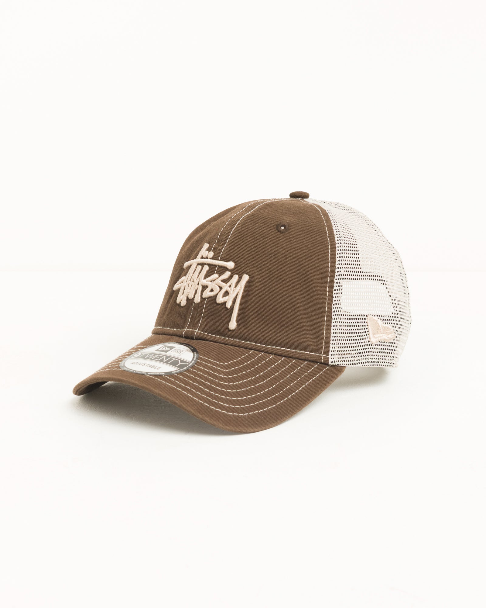 帽子 stussy cap 9TWENTY BASIC TRUCKER 9TWENTY Washed Basic Trucker - Mocha | Headwear | Stüssy