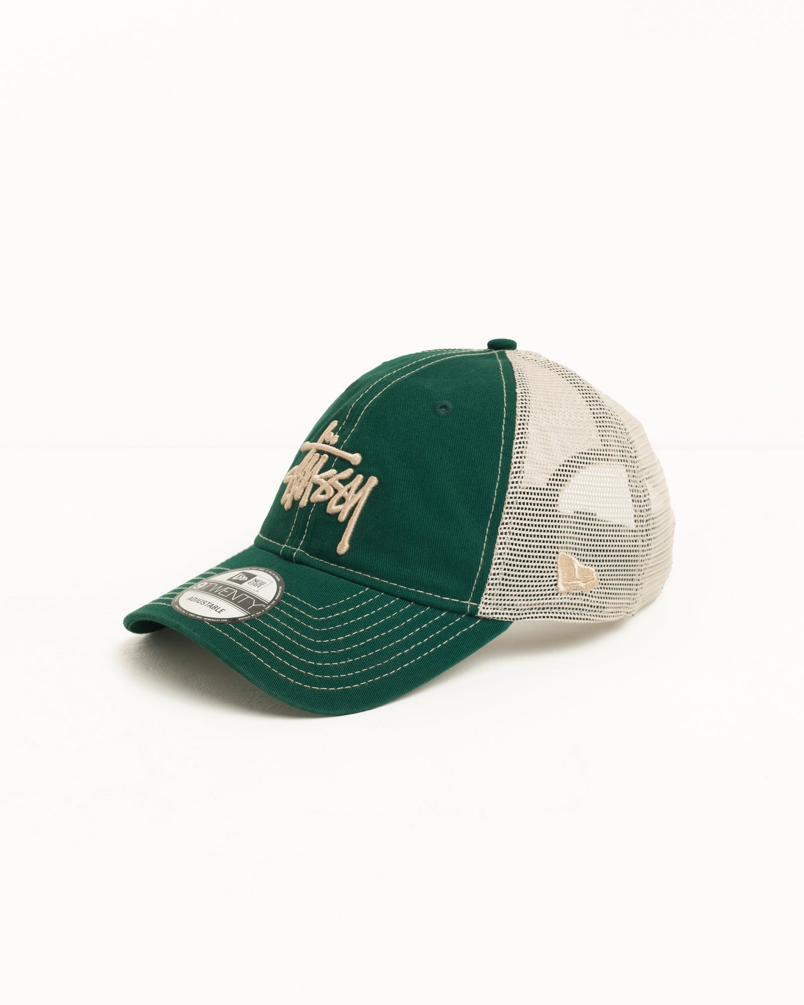 9TWENTY Washed Basic Trucker - Spruce | Headwear | Stüssy