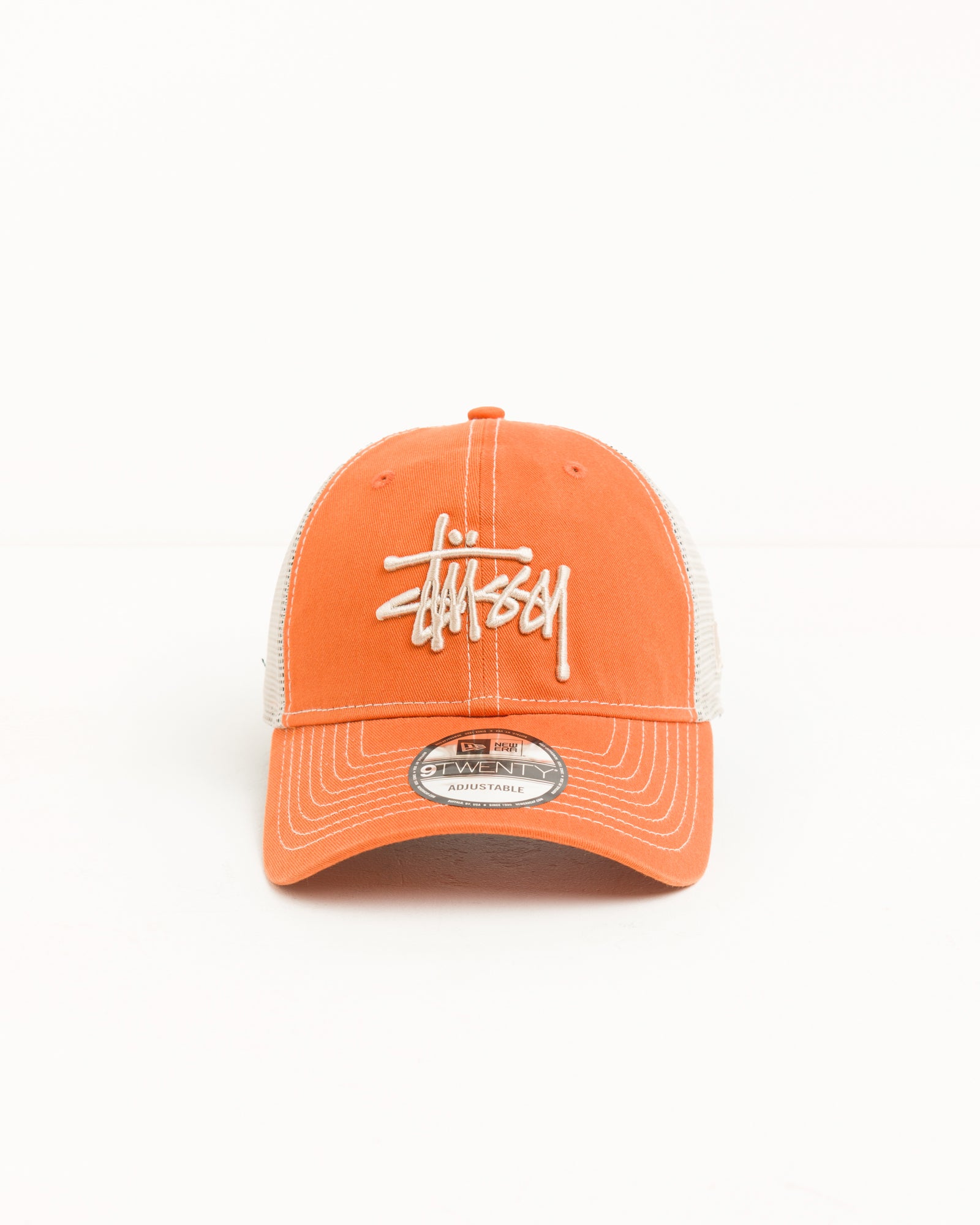 Washed Basic Trucker 9twenty Unisex In Tangerine | hero:main:collection:new-arrivals,shirts,tops-shirts,all,tees,outerwear,denim,knits,accessories,sunglasses,hoodies,sweats,mens-hoodies-sweatshirts,shorts,pants,bottoms,crew-sweats,zip-ups,swim,sweatpants,graphics,lazy-tees,swim,basic-9twenty,button-ups,shorts,cargos,denim-jeans,bottoms,bags,belts,wearables,gear,footwear,button-ups,basic-tops,jerseys,big-ol,classics,slim,jackets,all, | product-card-slider