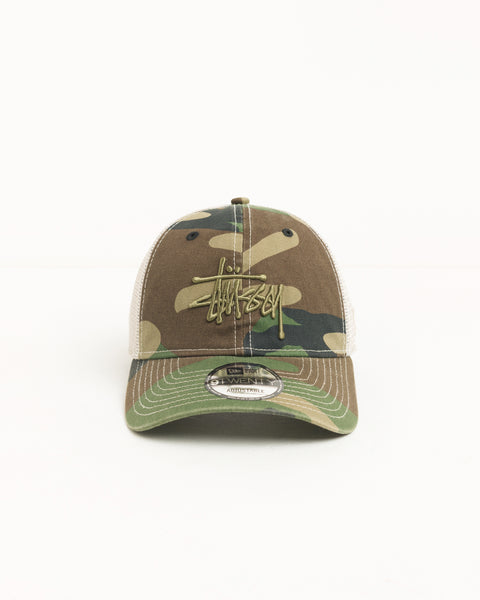 Washed Basic Trucker 9twenty Unisex In Woodland Camo