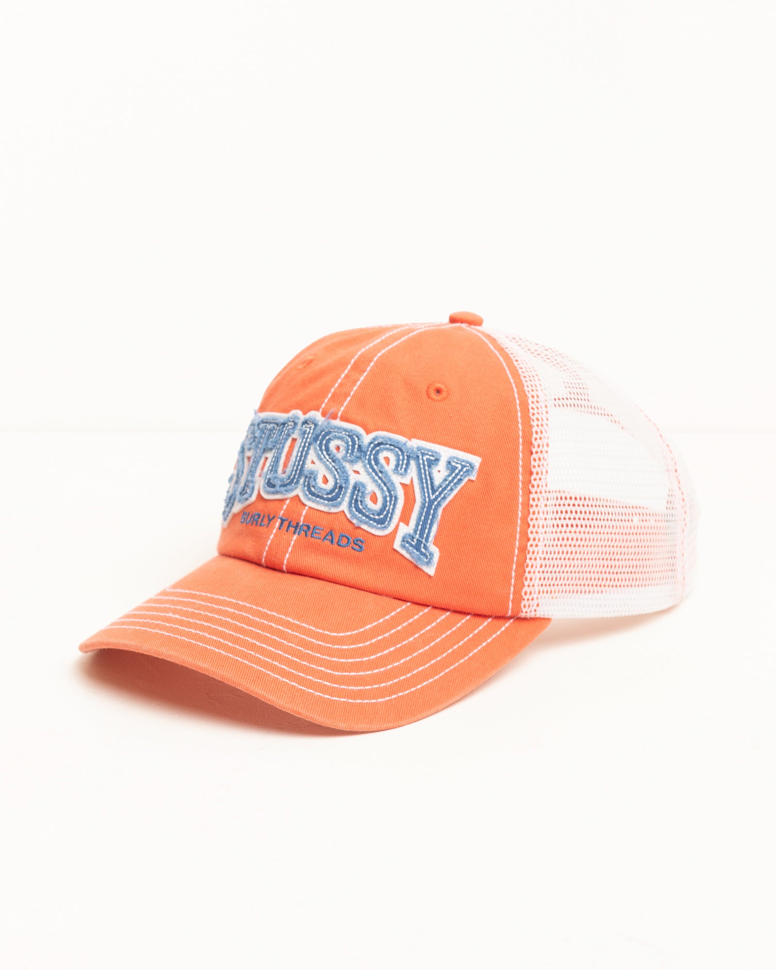Mid-Depth Burly Threads Trucker – Orange | Headwear | Stüssy