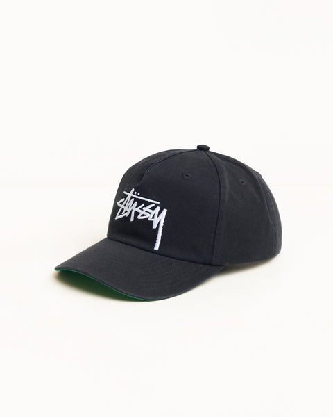 Big Stock Snapback Cap in Black