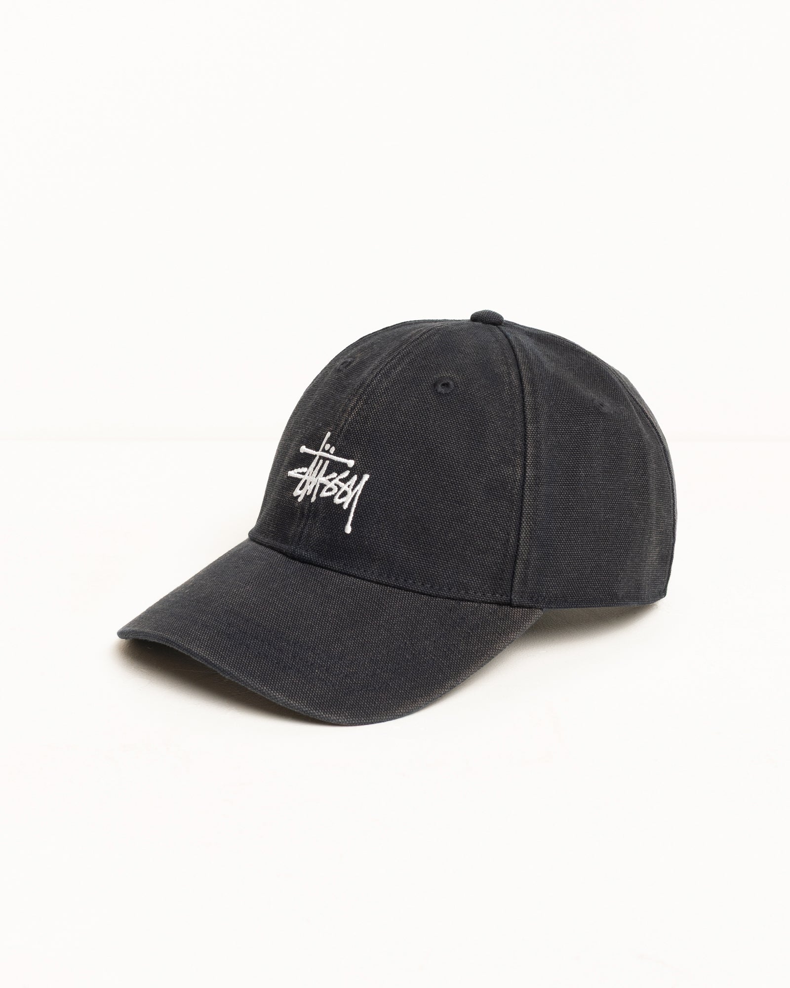 Basic Stüssy Cap Washed Canvas – Black | Headwear | Stüssy