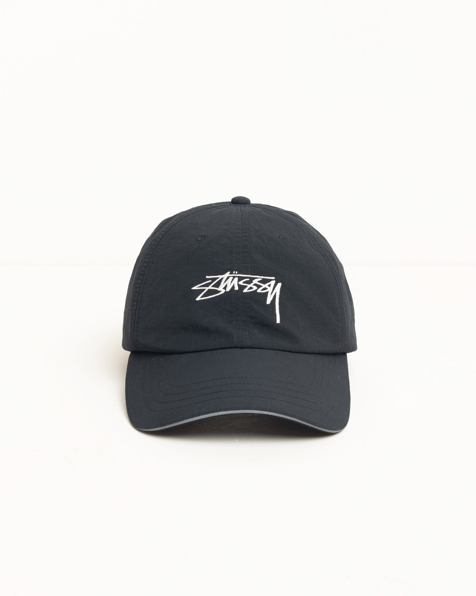 Stüssy Smooth Stock Nylon Sport Cap Headwear in Black