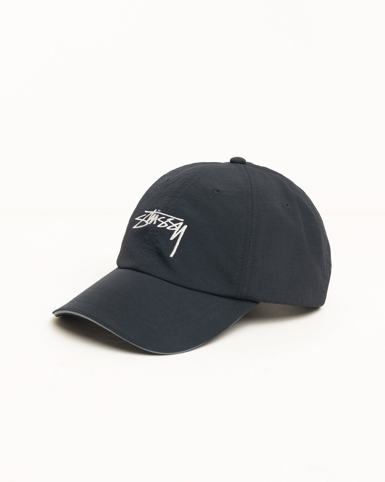 Smooth Stock Nylon Sport Cap - Black | Headwear | Stüssy