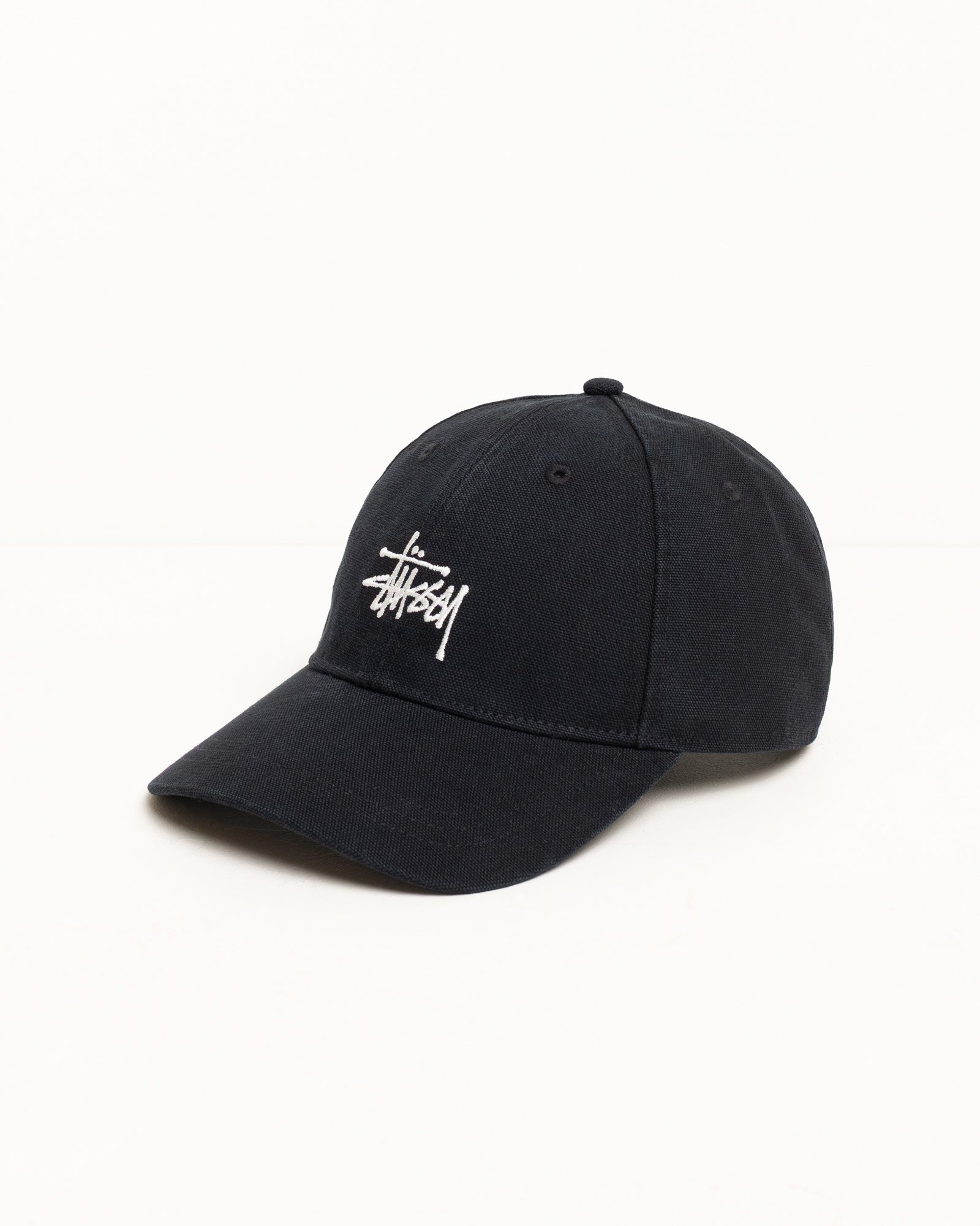 Basic Stüssy Cap Canvas – Black | Headwear | Stüssy
