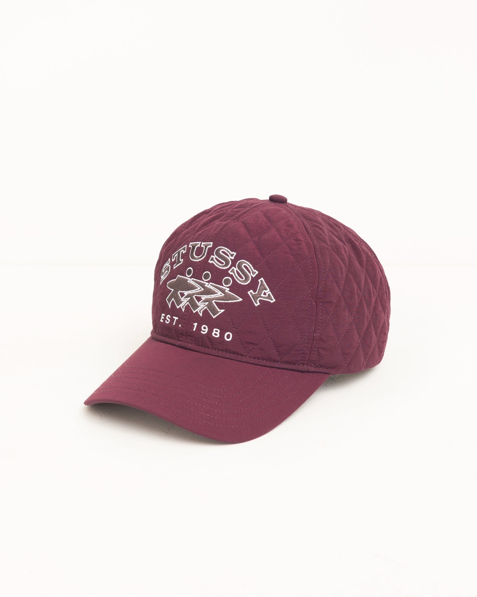 Quilted Surfwalk Snapback Cap - Wine | Headwear | Stüssy