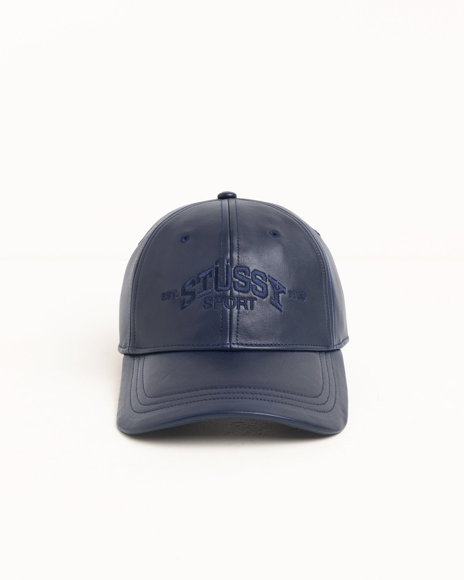 Sport Leather Cap - Navy | Headwear | Stüssy