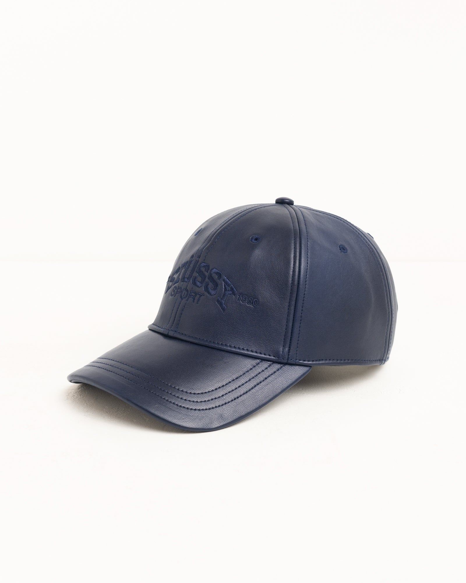 Sport Leather Cap - Navy | Headwear | Stüssy