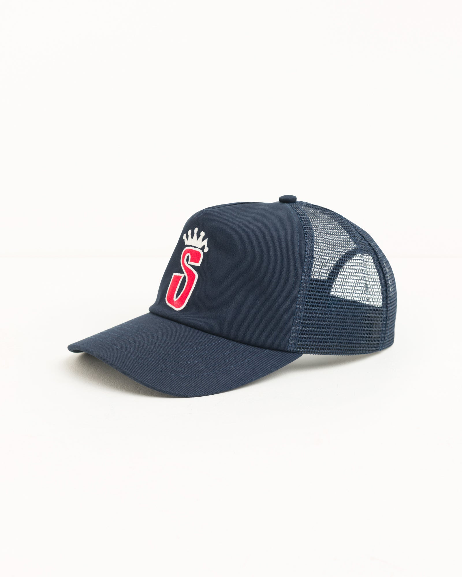 STUSSY S CROWN TRUCKER CAP 円堂守着用 S Crown Trucker - Navy | Headwear | Stüssy