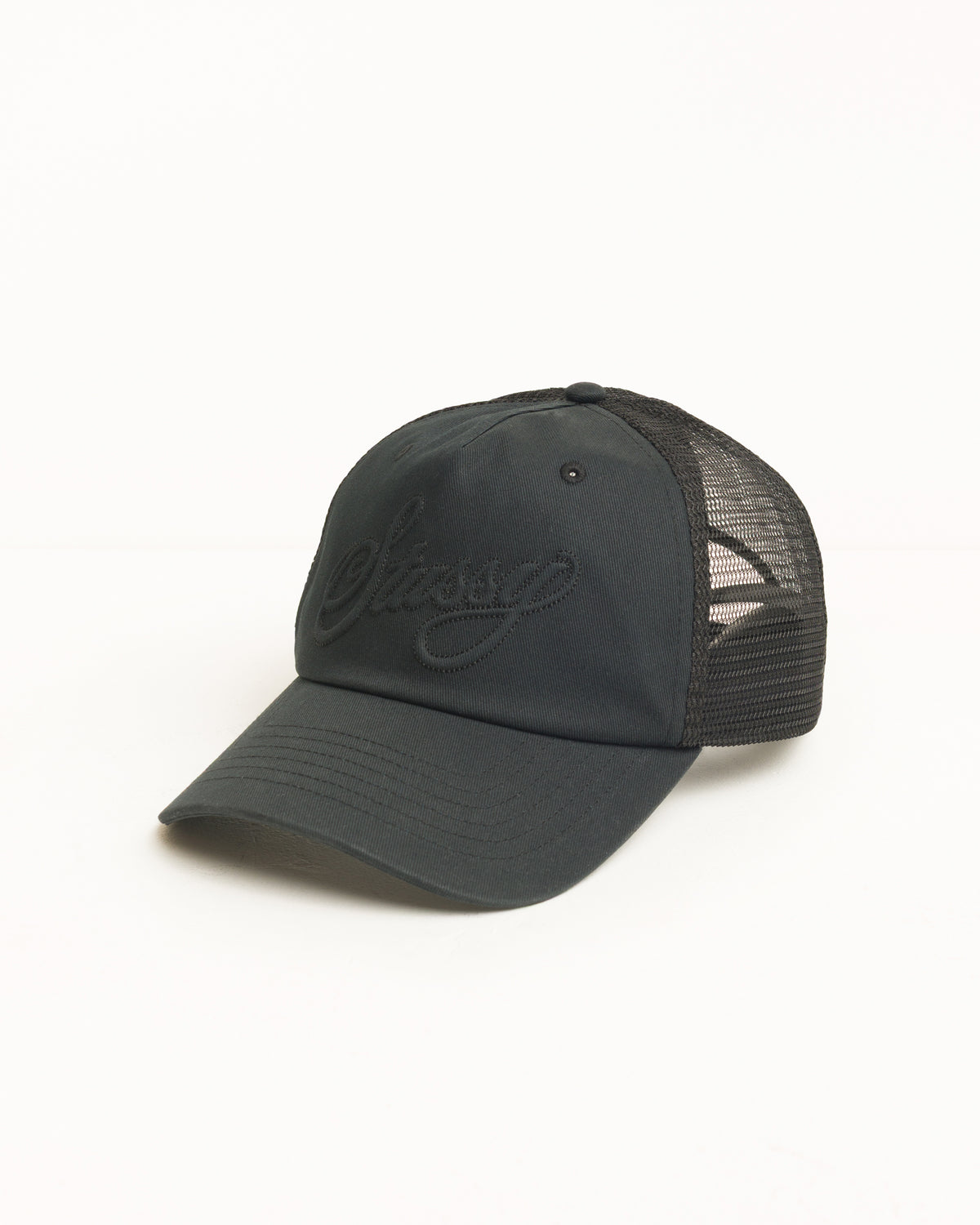 Trucker Crusive Stitch Cap Unisex In Black