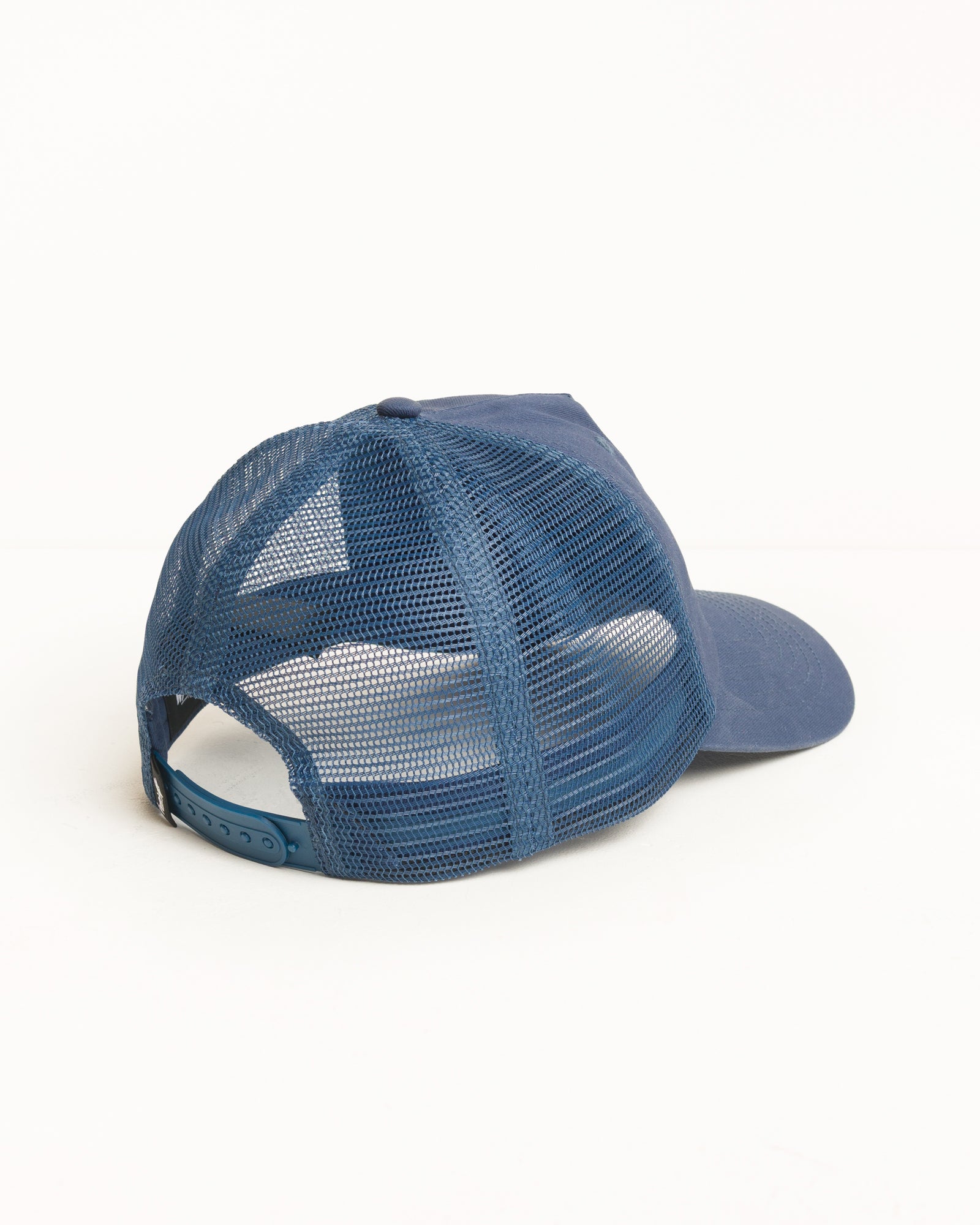 Cursive Stitch Trucker - Navy | Headwear | Stüssy