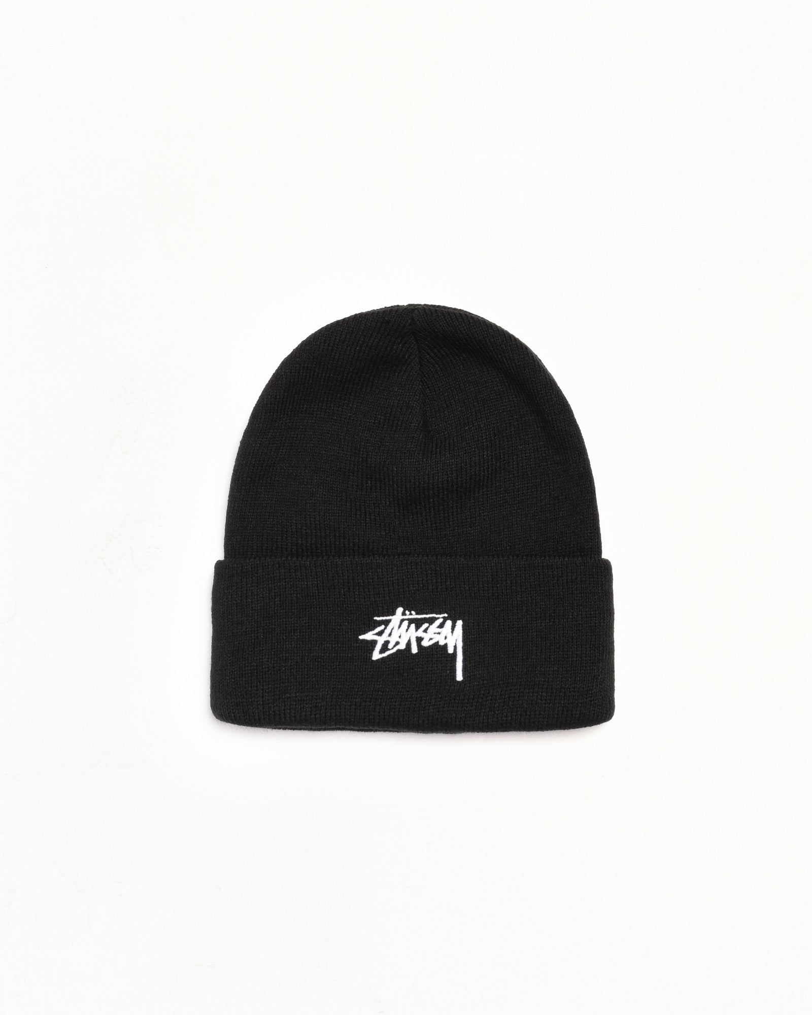 Stüssy Stock Cuff Beanie Unisex in the color Black