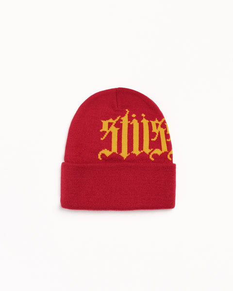 Cuff Beanie Old English – Scarlet | Headwear | Stüssy