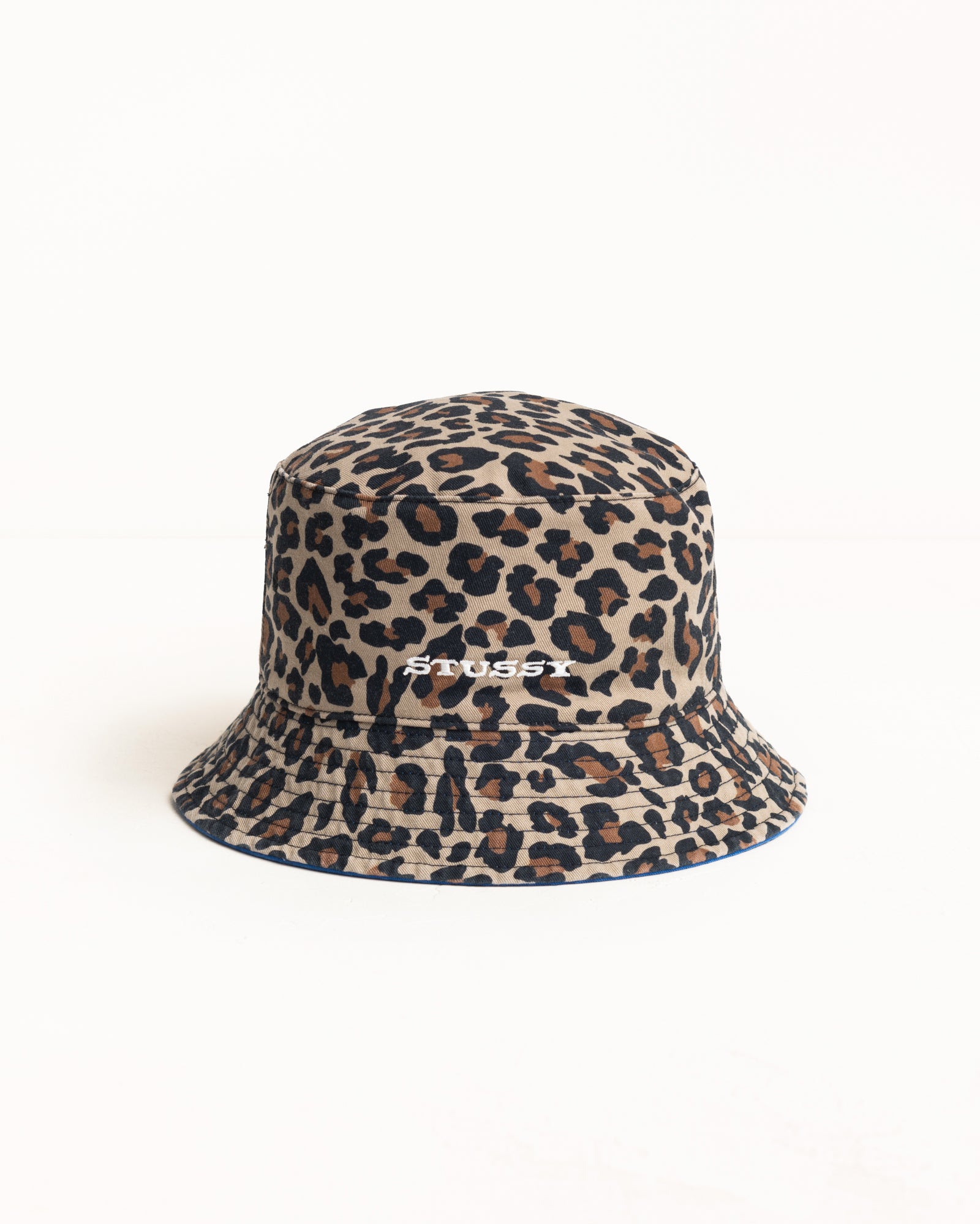 Reversible Stock Bucket Hat – Royal/Leopard | Headwear | Stüssy
