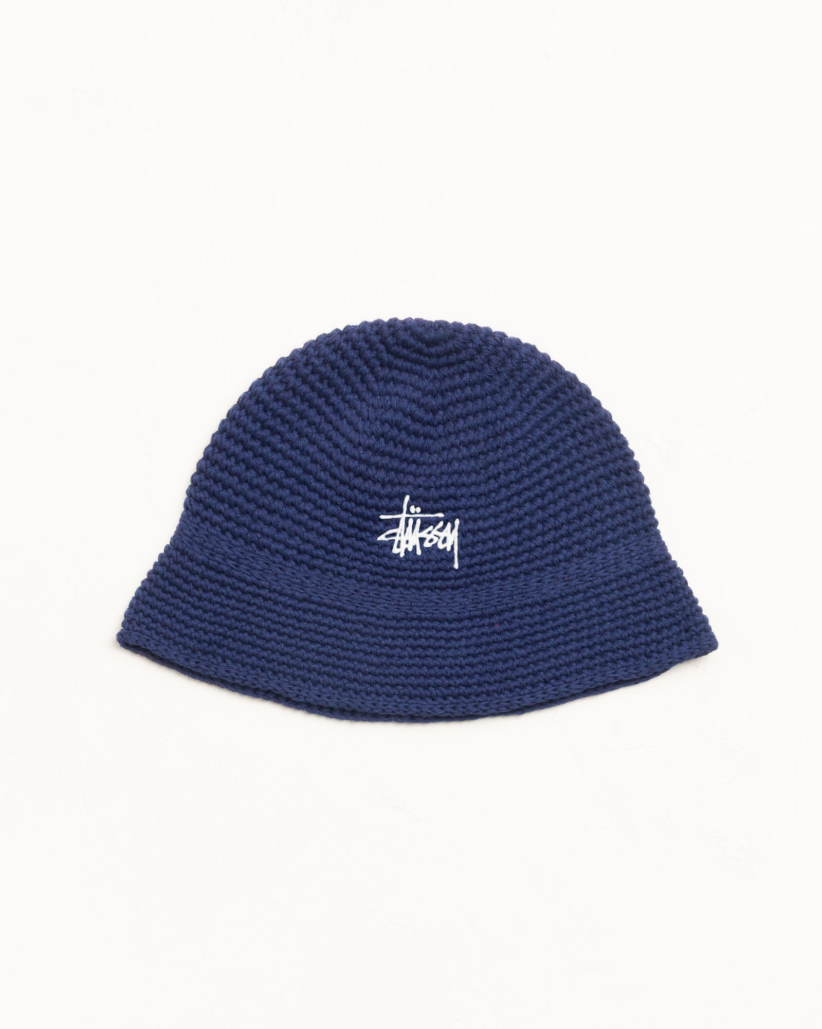 Basic Linen Knit Bucket Unisex In Navy