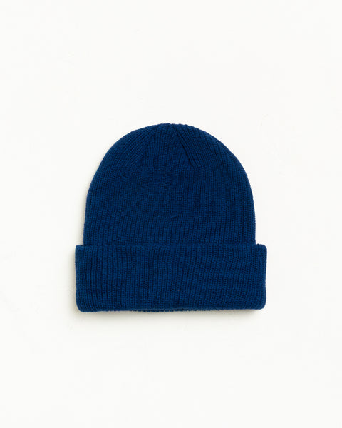 Basic Stüssy Cuff Beanie unisex in Blueberry, ribbed knit cuff