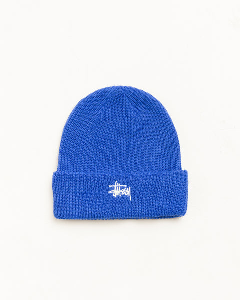 Basic Stüssy Cuff Beanie in True Blue
