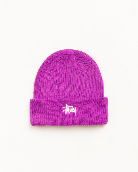 Basic Stüssy Cuff Beanie in Violet
