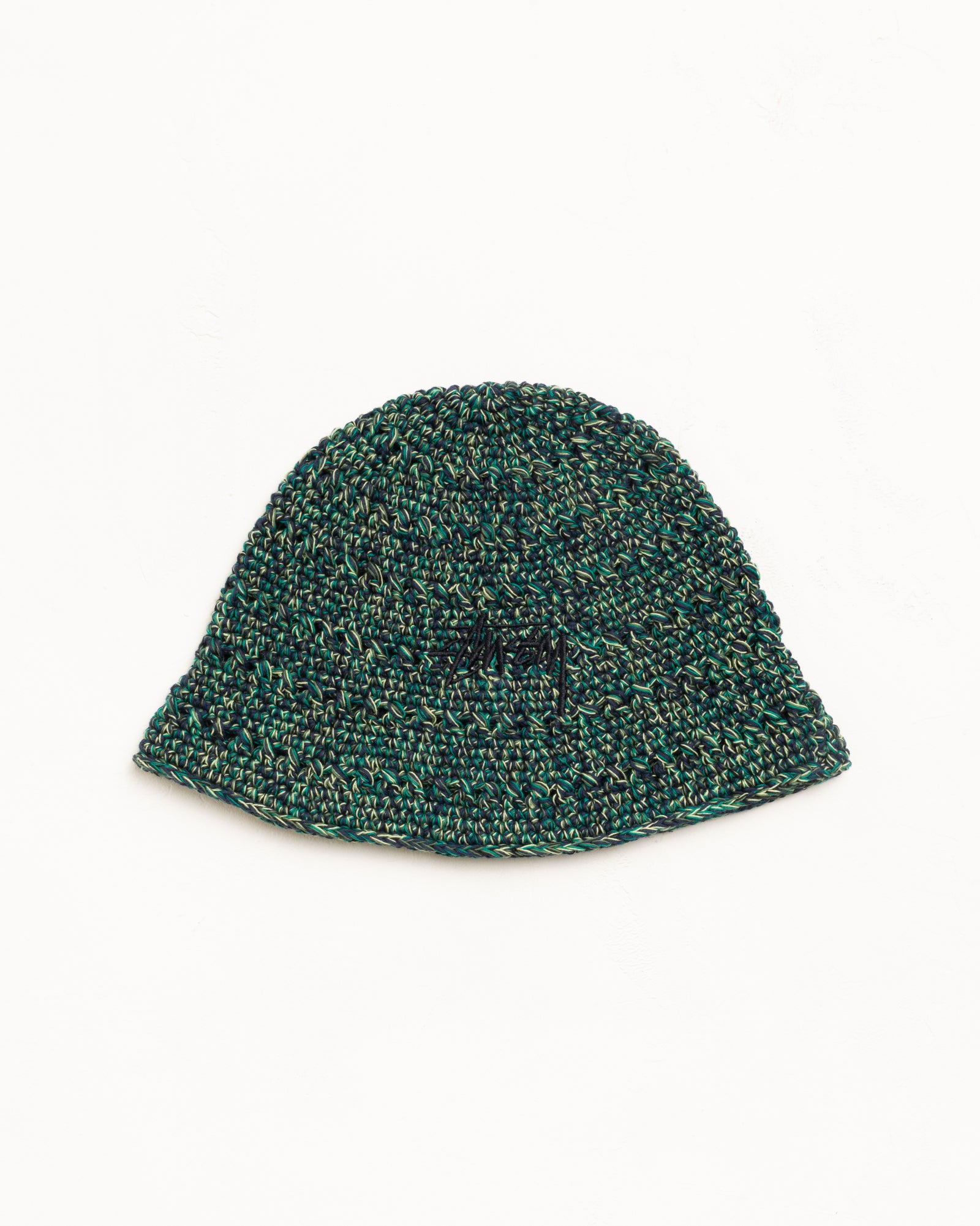 Hemp Stock Knit Bucket Hat in Multi Green