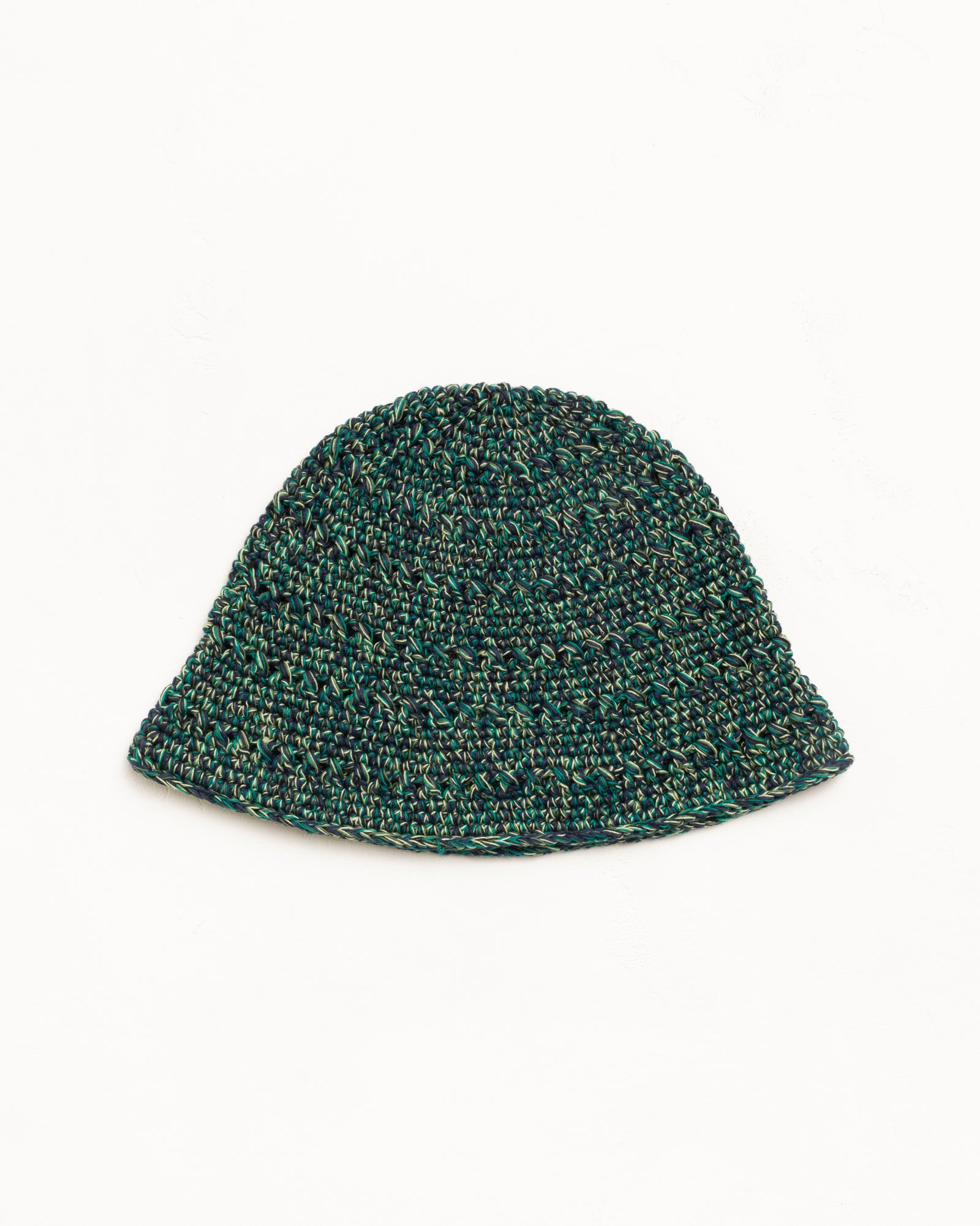 Hemp Stock Knit Bucket Hat in Multi Green