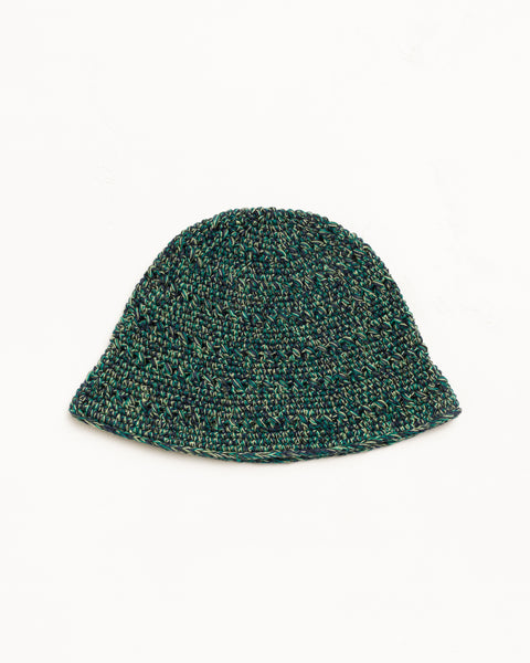 Hemp Stock Knit Bucket Hat in Multi Green