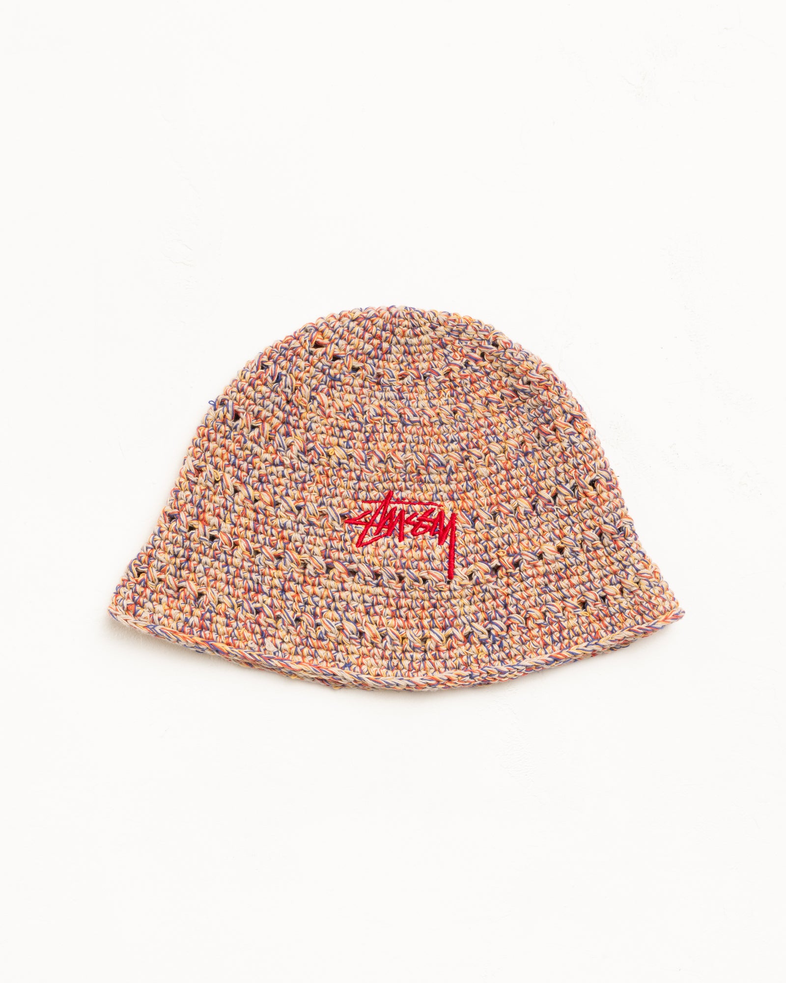 Hemp Stock Knit Bucket Hat in Multi Tan