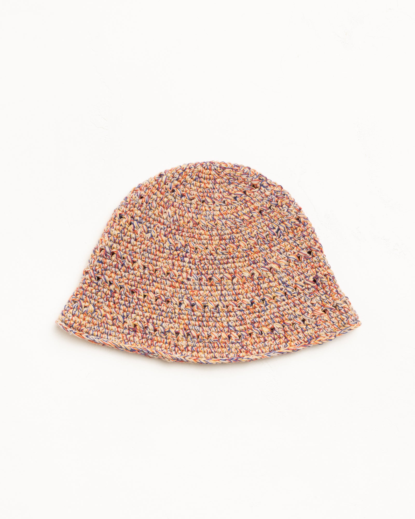 Hemp Stock Knit Bucket Hat in Multi Tan