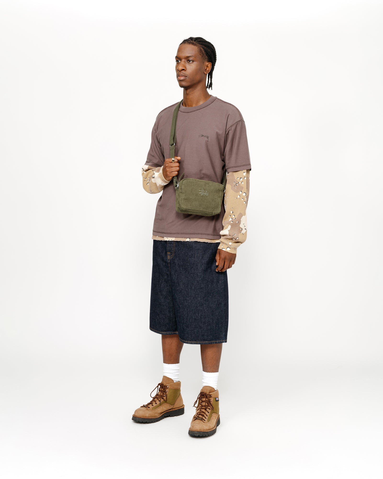 Needle Punch Side Pouch in olive – Stüssy
