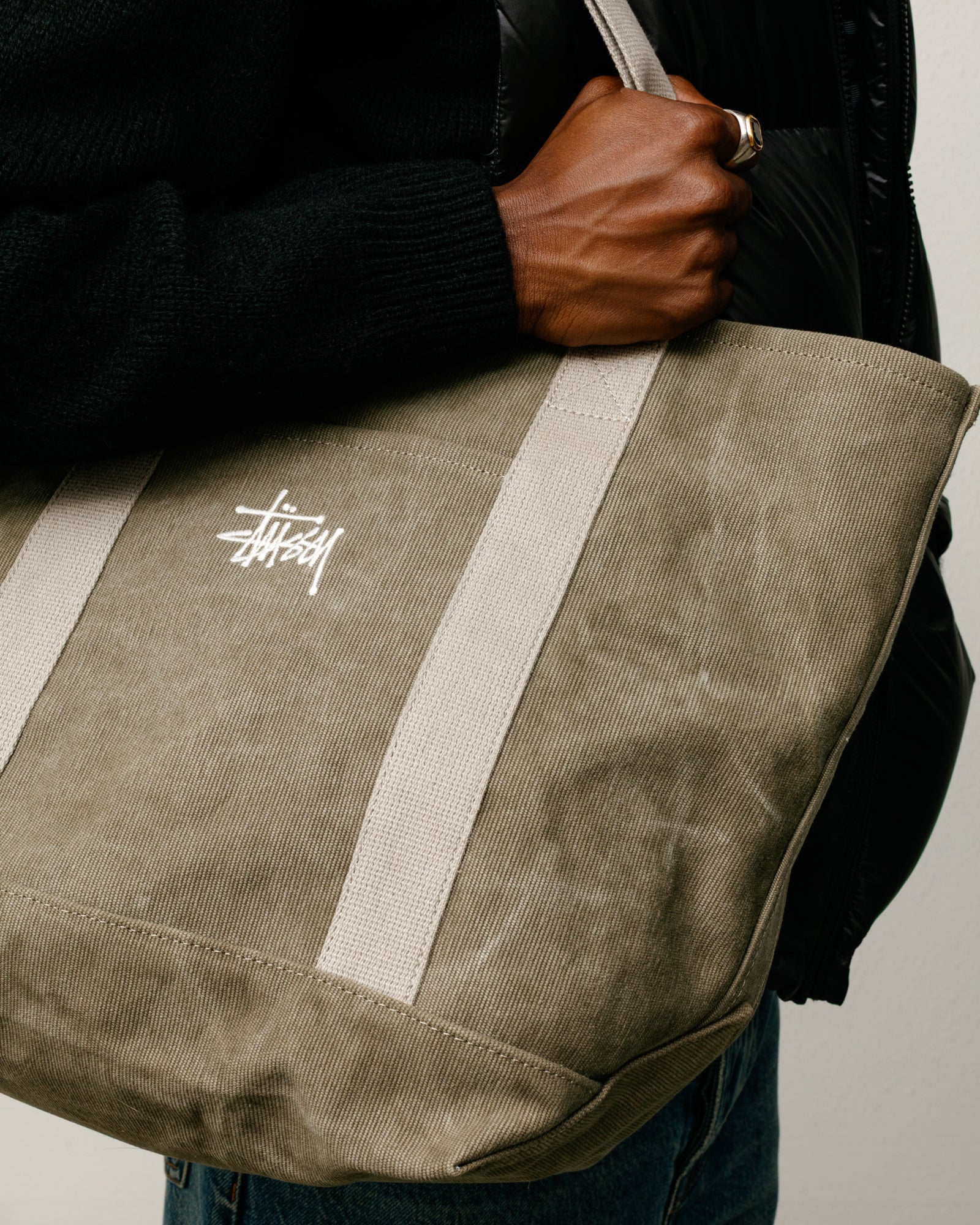 Waxed Canvas Market Tote – Stone | Accessories | Stüssy
