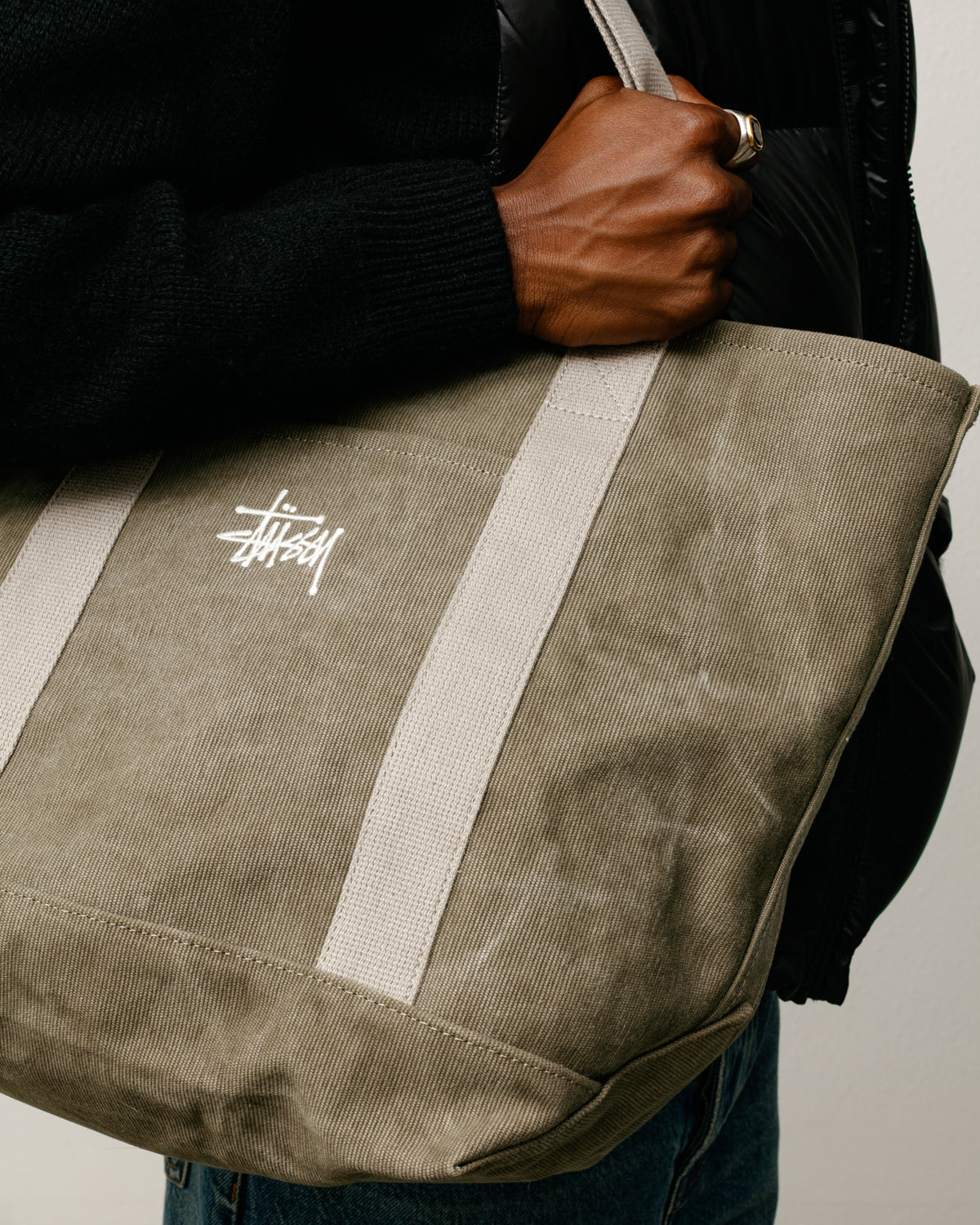 Waxed Canvas Market Tote – Stone | Accessories | Stüssy