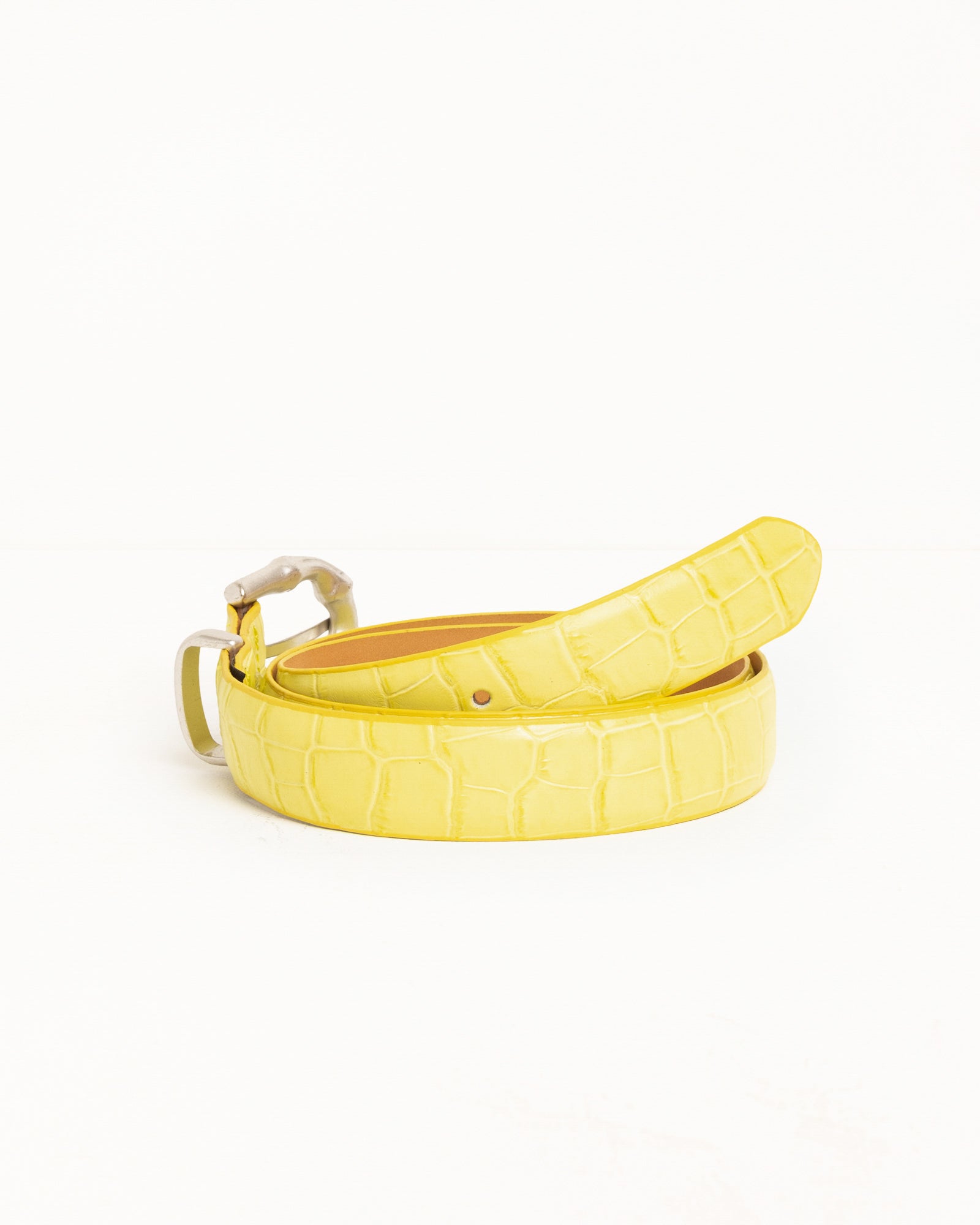 Bamboo Buckle Belt – Citron Croc | Accessories | Stüssy