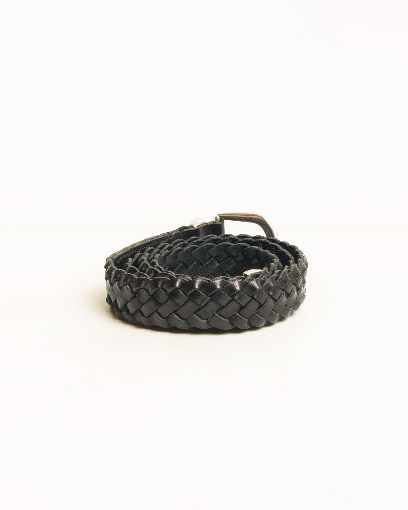 Braided Leather Belt - Black | Accessories | Stüssy