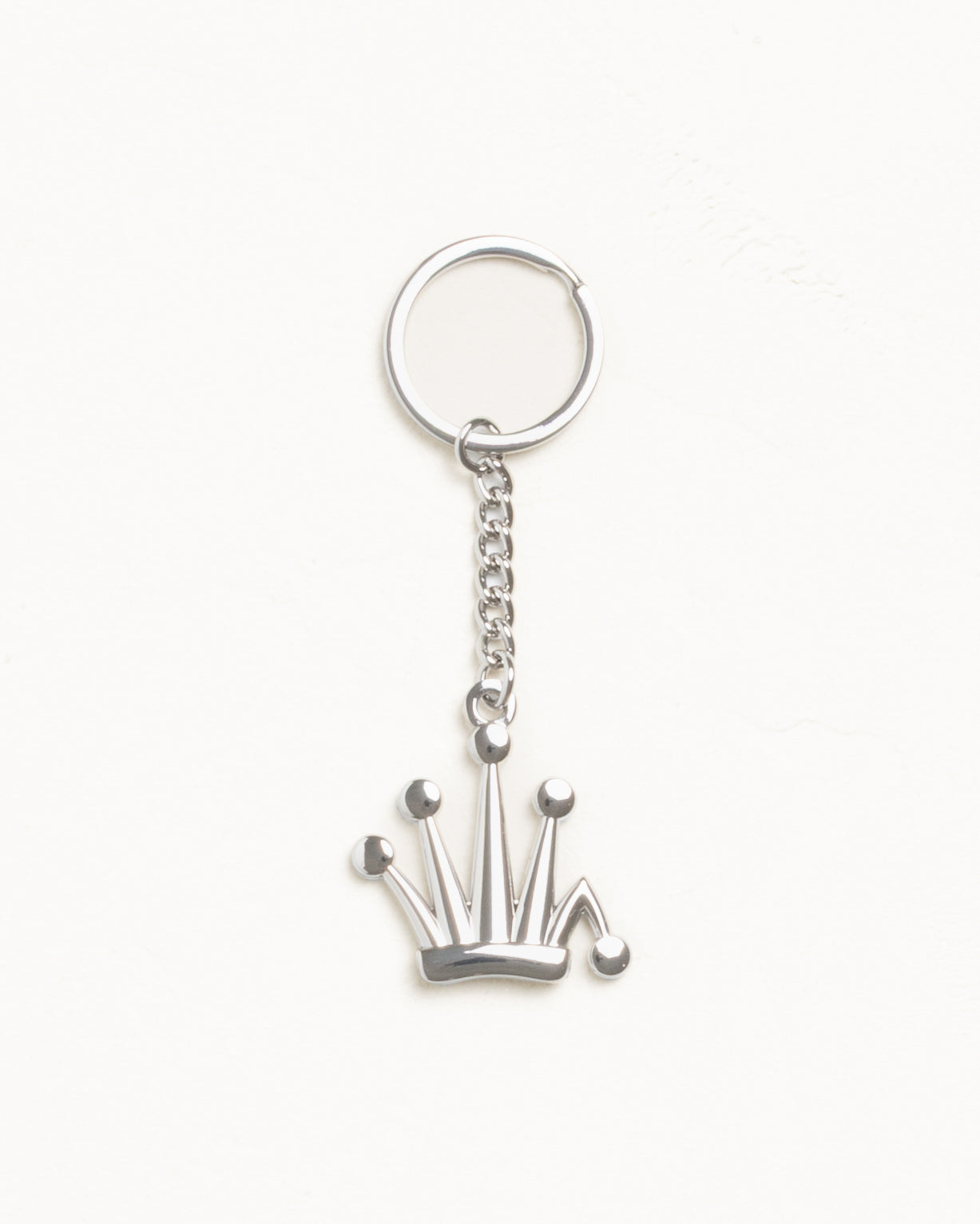 Metal Bent Crown Keychain Accessories In Silver