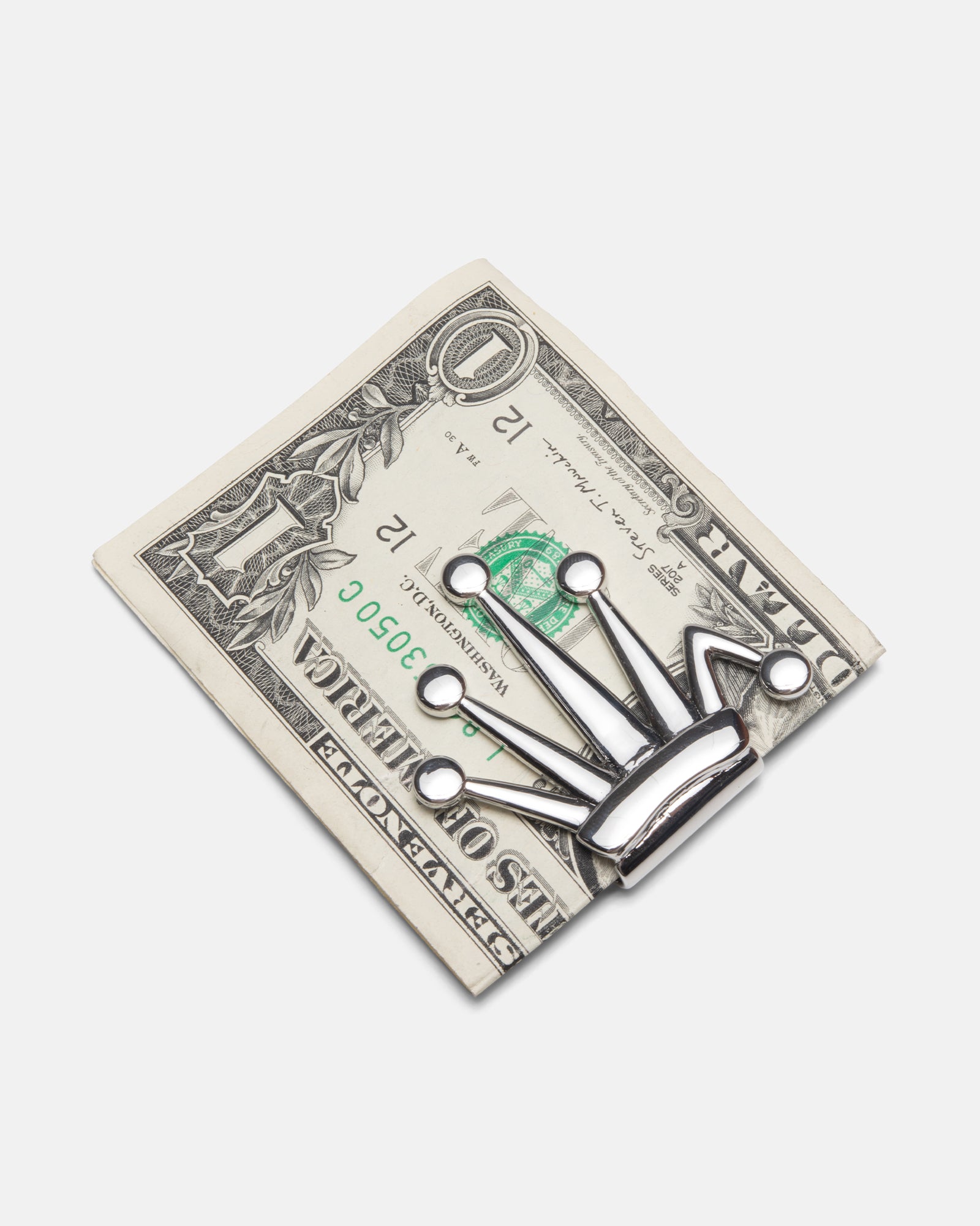 STÜSSY BENT CROWN MONEY CLIP SILVER ACCESSORY