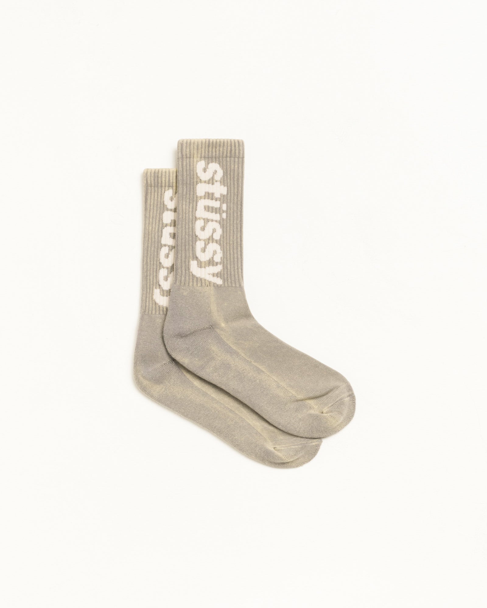 Washed Helvetica Crew Sock Accessories In Grey
