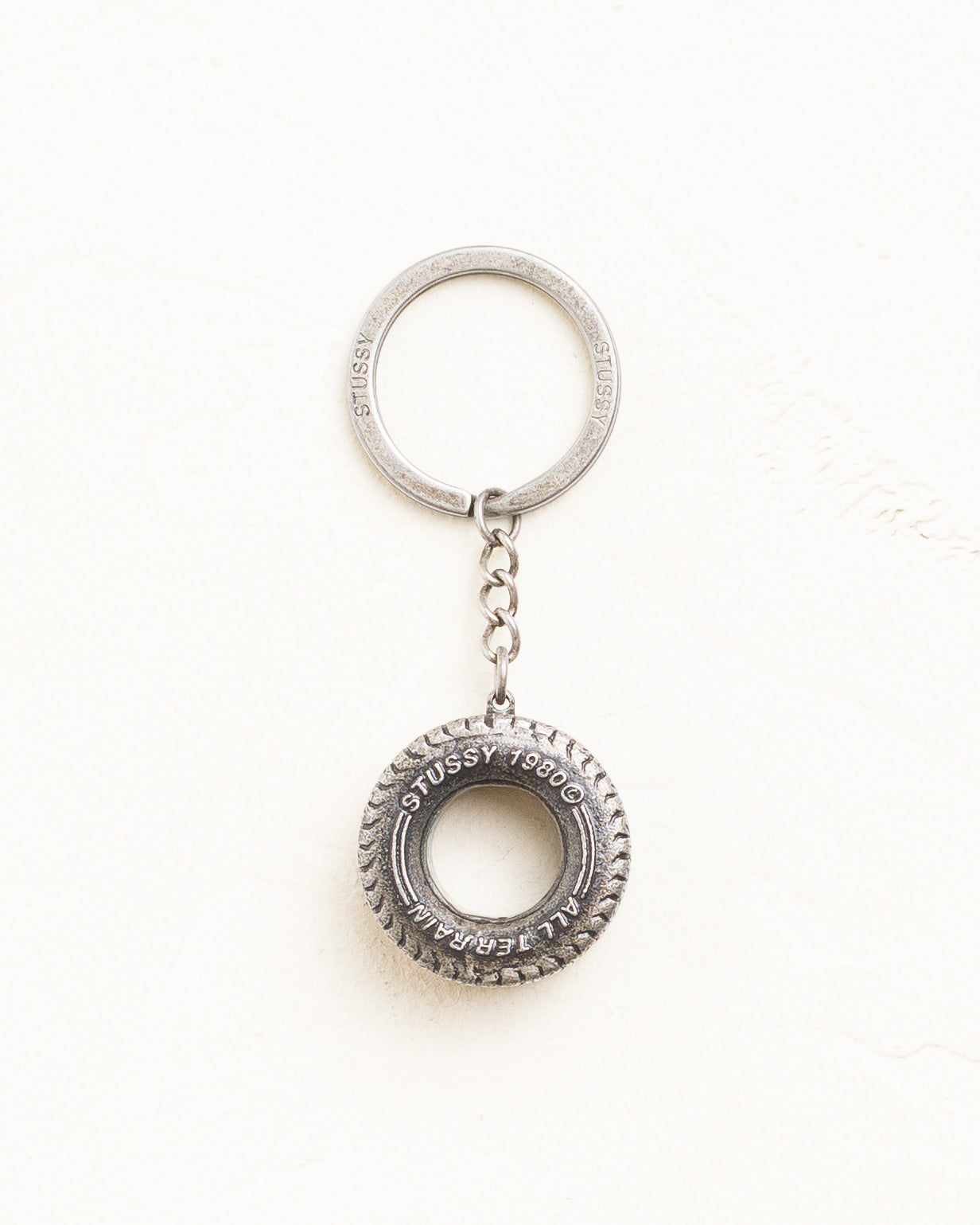 Tire Keychain Unisex In Silver