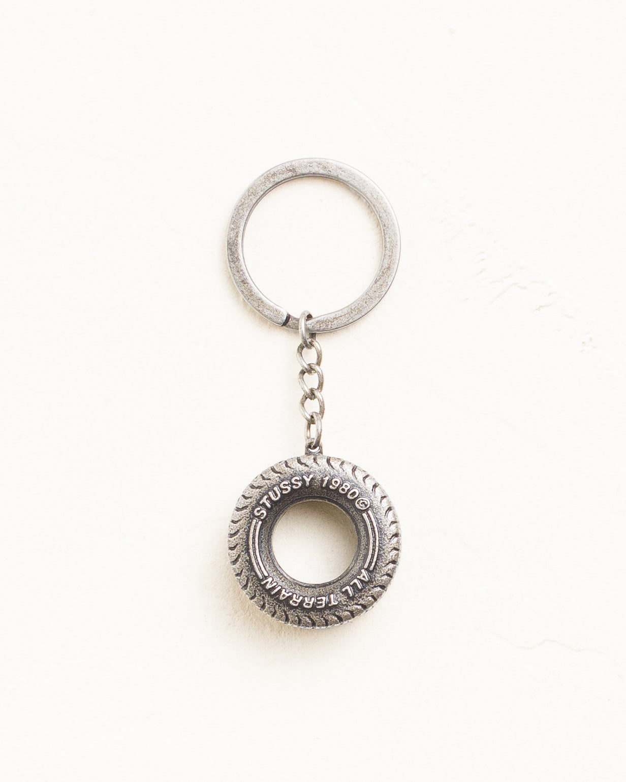 Tire Keychain Unisex In Silver
