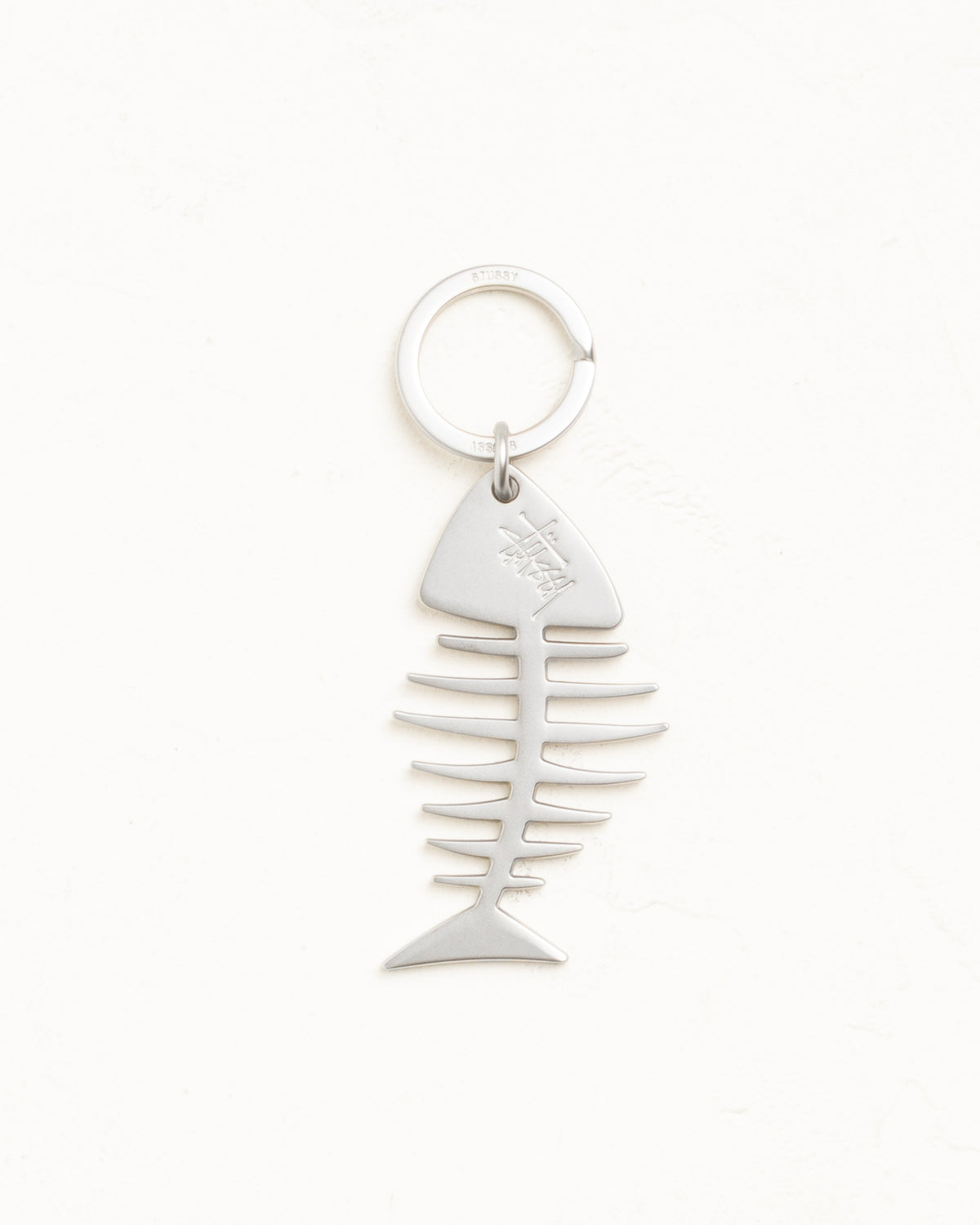 Fishbone Keychain Unisex In Silver