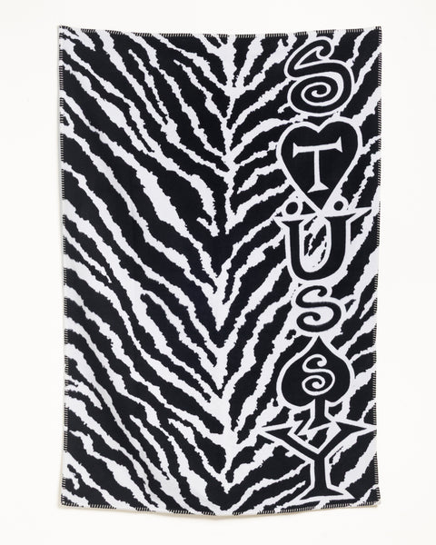 Cashmere Zebra Blanket Unisex In Black/white