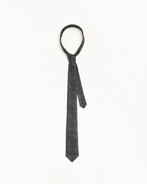 Silk Python Tie Unisex In Black